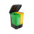 卫洋 WY-0214 垃圾分类干湿分离垃圾桶双桶脚踏式加厚厨房大小号商用垃圾箱 40L 绿灰