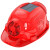 欧杜太阳能安全帽带风扇充电风扇工地头盔防晒降温帽子遮阳头灯制冷夏定制 红色双风扇P02-10000+头灯 +充电器
