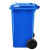盛方拓 户外商用大号垃圾桶 加厚分类 塑料带翻盖 100L蓝色印圆	