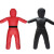 百舸 安防用防身锻炼假人 消防演练假人 人形沙袋红色K005款高120cm重20Kg