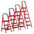冰禹 BY-7525 红色梯子折叠梯 多功能梯子加厚人字梯 便携多用储物梯子 三步梯110cm