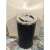 PULIJIE 不锈钢垃圾桶翻盖直投商用公共圆桶收纳桶 30x61黑色(半投) 有内桶