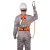 哥尔姆 三点式安全带 新国标高空作业半身保险带 GM8080 电工耐磨安全绳带挂钩 双小钩1.8米