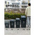 大号正方形分类垃圾桶四色摇盖环卫户外商用餐饮无盖果皮箱 40升分类方形Y桶(无盖)蓝色 可回收物