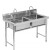 海斯迪克 HKhf-2 不锈钢水槽水池 食堂洗菜盆 酒店厨房洗碗池 约1.0厚双池120*70*80cm