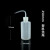 安达通 塑料白色弯管洗瓶加厚款 密封式油壶透明胶瓶 带刻度LDPE冲洗瓶 250ml（10个）