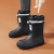 LEOSOXS雨鞋女款夏季外穿防水防滑厚底束口水鞋厨房工作劳保胶鞋高筒雨靴 米白 36 标准运动码