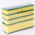 海斯迪克 HK-849 高密度洗碗海绵 厨房清洁神器 直角10*7*3cm黄绿色(50个)