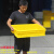 长方形塑料矮周转箱加厚浅盘食品箱豆腐箱面条箱面包箱扁平塑料盒 44*33*10cm 蓝-外径-长*宽*高(无盖)