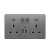 迪克狼（DIKELANG）拉丝灰色香港英标13A多功能USB充电带插座面色多孔家用港版 一开单控