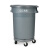 适用垃圾桶圆形带盖大号户外环卫带轮垃圾桶餐饮加厚塑料工业厨房 带底座120L