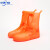双排扣雨鞋防尘防水雨鞋套 PVC厚耐磨便携式中筒雨鞋套B 橙色 38/39