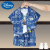 迪士尼男童夏装洋气2023新款夏季儿童童装时髦韩版宝宝笑脸短袖衬衫套装 蓝色三件套 90cm