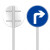 环岛行驶交通安全标识标志牌单向建议鸣笛低限速50环形路口前方左 B13平面铝板J 50x50cm0