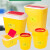 锐器桶废物利器盒黄色一次性锐器盒诊所用圆形方形针头垃圾桶 10个圆形6.5升