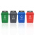 兰诗（LAUTEE）XDL-40B 新国标分类摇盖方形垃圾桶 物业环卫垃圾桶 40L蓝色-可回收物