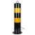 警示柱加厚钢管防护栏杆分道路地桩固定桩隔离柱路障铁立柱防撞柱 75cm黑黄直杆