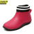 XG京洲实邦 红色加保暖棉套 加绒短筒雨靴JZSB-9270