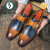 啄木鸟2024年品牌高端男士商务皮鞋春夏休闲皮鞋英伦风感复古朋克风格潮 棕蓝色 38