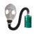 普达 自吸过滤式防毒面具 MJ-4001呼吸防护全面罩 面具+0.5米管子+P-K-3过滤罐