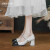 翠妮露婚鞋女粗跟高跟鞋法式复古玛丽珍黑色皮鞋配裙子2024新款 白色7cm36码(大半码)
