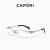 CAPONI专业配近视商务眼镜男士防雾防蓝光辐射有度数纯钛半框镜架23603 镜框+1.67防雾镜片【0-800度】