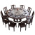 戴劲餐桌新中式大圆桌酒店包间大理石餐桌椅组合 1.5米一桌八椅