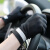 防手汗春秋夏季男士开车骑车骑行驾驶专用透气防晒触屏手套薄款 纯色款一黑色 均码