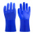 耐油杀鱼橡胶手套全浸塑止滑加厚胶皮防水防滑工作耐磨防油劳保 加厚型蓝色耐油磨砂手套5双 XL