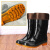 钢米 雨鞋男士水鞋雨靴防滑防水水靴 中筒加绒（加毛口套）(单位：双) 45 黑