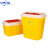 中环力安【方形3L】黄色塑料垃圾桶圆形一次性 医疗利器盒 锐器桶