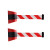 聚远 JUYUAN 塑料挂壁式警戒线红黑壳 红白相间带 挂墙隔离带伸缩带排队 5米 1个价