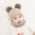 婴儿帽子0-3-6-12个月男女宝宝毛线帽加厚保暖围脖新生儿帽子秋冬 红色 均码弹纯棉，0-1岁
