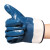 Rockwell DA1001蓝色丁腈橡胶劳保手套机械维修耐油耐磨浸胶手套装卸打包工作手套 蓝色丁腈全涂层  均码(5副装)