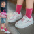 迪士尼（DISNEY）儿童运动鞋女童低帮板鞋春夏季2024新款小白鞋百搭软底学生跑步鞋 黑色 B13-(防水皮面) 28码/鞋内长约18.0cm