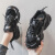 艾方鸟特大码女鞋夏季学生运动透气跑步鞋2023新款胖脚宽脚运动老爹鞋 H01黑色 42(偏大一码)