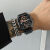 千奇梦 机械感镂空高颜值潮流炫酷黑科技新款方形男士手表大表盘 硅胶黑带 手表+电池+表盒