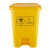 30L废物垃圾桶脚踩带盖塑料垃圾箱小区实验室15L废物箱污物桶 黄色30L垃圾桶脚踏式