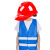 帮手仕 反光背心安全帽套装 工地施工安全防护服 均码 荧光黄反光衣+白帽