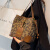 甲门（JIAMEN）小包包女2024新款豹纹时尚单肩斜挎包高级质感小众设计水桶包 咖啡色