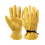 复古防护黄色头层牛皮工作手套防切割司机搬运劳保工装手套 黄色绑带 XL