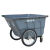 400L保洁车手推塑料环卫垃圾车大号户外垃圾桶市政物业垃圾清运车 灰色 整车（无盖）