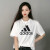 阿迪达斯 （adidas）女装上衣 夏季新款短袖T恤运动服休闲圆领透气半袖上衣 白色 gl0649全棉亲肤经典大标 s