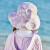 伯希和（Pelliot）儿童防晒帽男女夏季太阳帽大帽檐遮阳帽百搭渔夫帽16123403丁香紫