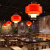 妙普乐新中式餐厅吊灯中式饭店餐厅羊皮吊灯仿古火锅店酒店包间大厅 红色款：直径46*高50