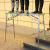 马凳折叠加厚升降脚手架多功能室内装修工程梯子刮腻子平台 (销钉升降)双支撑单拉绳140*40方管面