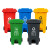益美得 塑料脚踏分类垃圾桶大号脚踩垃圾箱果皮桶带盖 100L绿色（厨余垃圾）