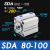 亚德客型小型气动薄型气缸SDA80-5/10/15/20/25/30/40/50/60/S-B SDA80-100