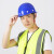 安全帽电力工地透气建筑工程领导监理加厚电工防砸玻璃钢头盔印字 盔式abs透气-蓝色