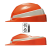 京仕蓝DIC IZANO安全帽施工地便携伸缩可折叠出差头盔 白色+橙色条 新国标认证